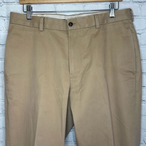 Brooks Brothers Advantage Chino Clark Brown Tan Pants size 35x30 Cotton LOOK - Picture 2 of 10